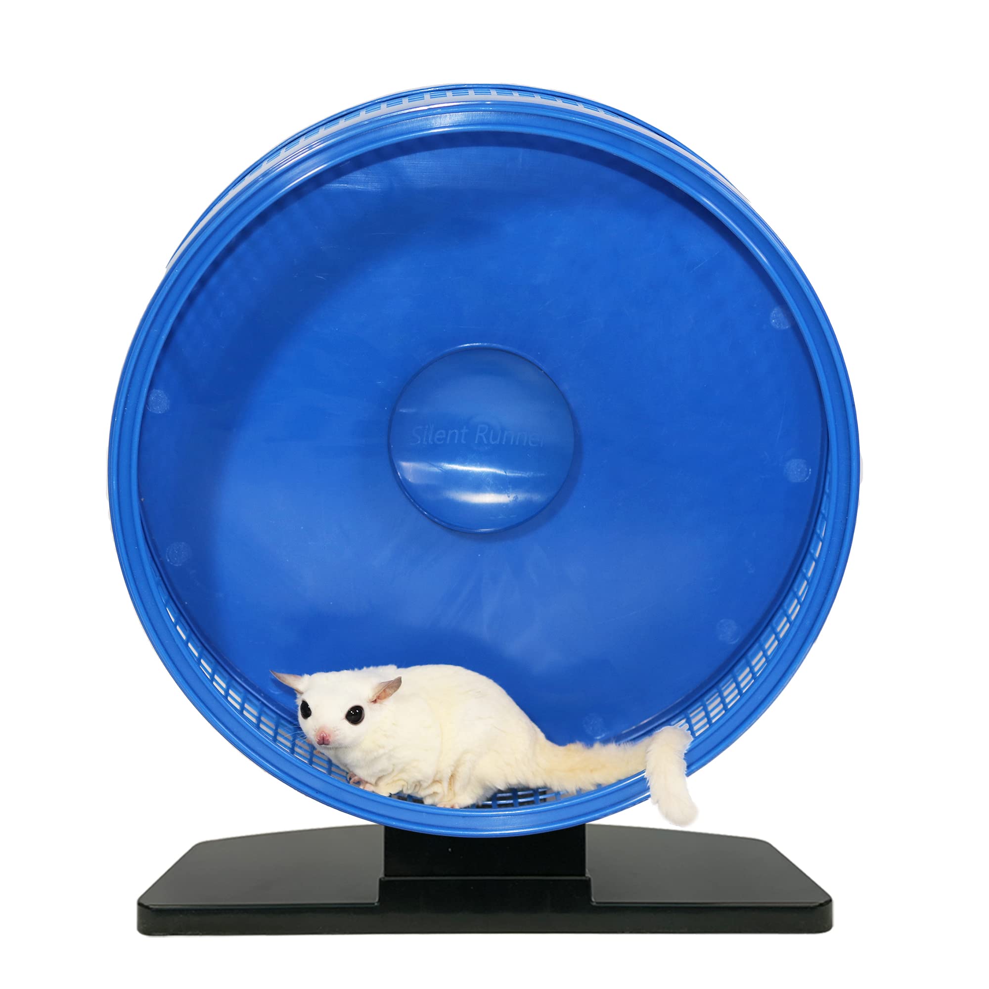 Silent Runner Pro | Sugar Glider Exercise Wheel (Black With Attachment)